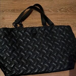 Black Quilted Tote Bag